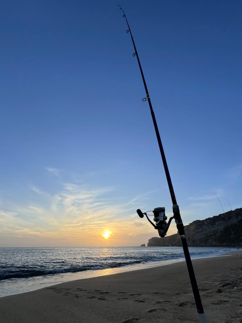 Angler am Strand von Nazaré